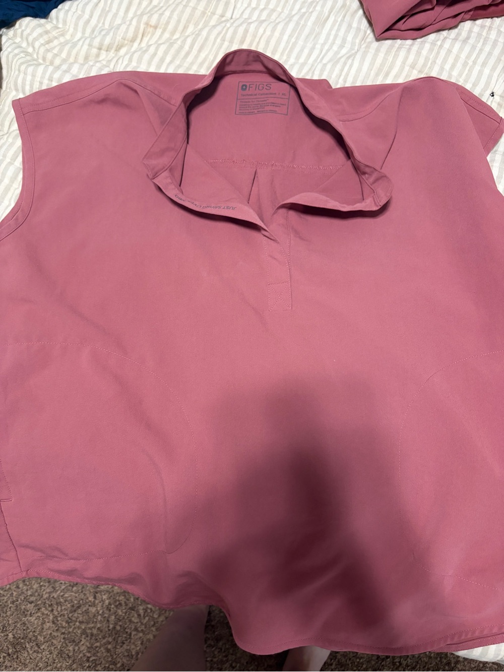 FIGS Women's Dusty Rose Button-Down Top